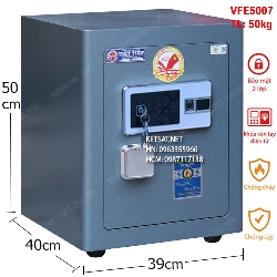 Két sắt Việt Tiệp vân tay mã số VFE5007 màu ghi xanh - Model 2023